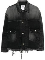 Doublet veste en jean à effet usé - Noir - thumbnail