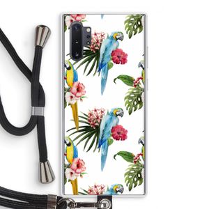 Kleurrijke papegaaien: Samsung Galaxy Note 10 Plus Transparant Hoesje met koord