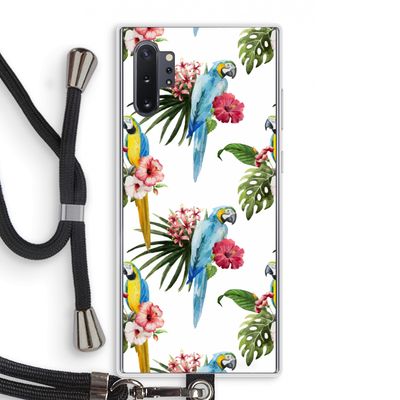 Kleurrijke papegaaien: Samsung Galaxy Note 10 Plus Transparant Hoesje met koord