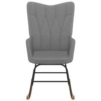 The Living Store Schommelfauteuil - Donkergrijs - 61 x 78 x 98 cm - Stof/rubberwood/staal