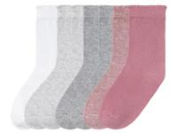 lupilu Peuters meisjes sokken met katoen, 7 paar (27-30, Grijs/wit/lichtroze)