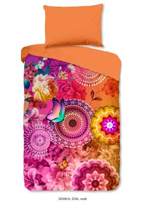 HIP Dekbedovertrek "mandala&apos;s, bloemen en vlinders" - Multi - (140x200 cm) - Katoen Satijn