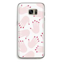 Hands pink: Samsung Galaxy S7 Edge Transparant Hoesje