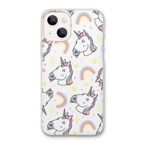 Rainbow Unicorn: iPhone 13 Transparant Hoesje