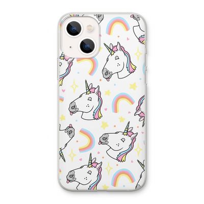Rainbow Unicorn: iPhone 13 Transparant Hoesje