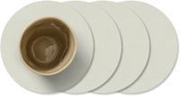 LIND DNA Onderzetters Nupo - Leer - Linen - ø 10 cm - 4 Stuks LIND DNA Onderzetters Nupo - Leer - Linen - ø 10 cm - 4 Stuks