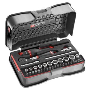 Facom Koffer 6-kant Doppen 1/4" Metrische Maten en Bits - 37 stuks - R.161-6M6PB