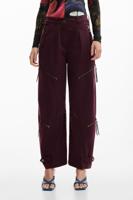 Tie-dye broek met ritsen - RED - 40