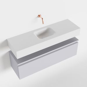 Toiletmeubel Mondiaz Andor | 100 cm | Meubelkleur Cale | Lex vrijhangend wastafel Talc Midden | Zonder kraangat