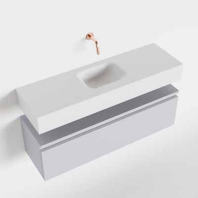 Toiletmeubel Mondiaz Andor | 100 cm | Meubelkleur Cale | Lex vrijhangend wastafel Talc Midden | Zonder kraangat