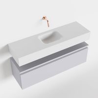 Toiletmeubel Mondiaz Andor | 100 cm | Meubelkleur Cale | Lex vrijhangend wastafel Talc Midden | Zonder kraangat
