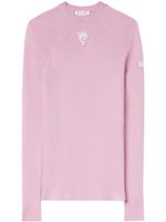 PUCCI pull en maille nervurée à logo brodé - Rose