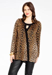 Yoek Tuniek flare asymmetrisch | Bruin | Maat 38/40