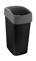 Curver flip bin 45 liter zwart/lichtgrijs