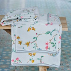 Pip Studio Les Fleurs Badtextiel Wit- Washandje (16x22 cm) - Set van 3