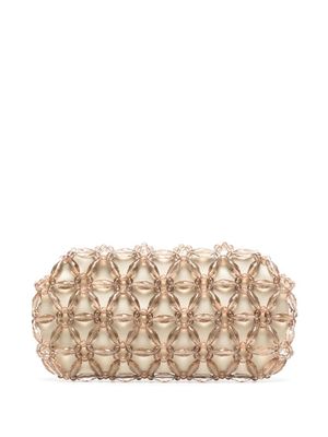 0711 pochette à ornements en perles - Marron