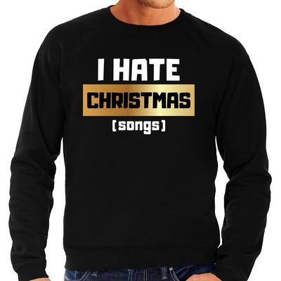 Foute Kersttrui I hate Christmas songs zwart voor heren Foute Kersttrui I hate Christmas songs zwart voor heren