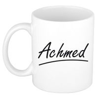 Naam cadeau mok / beker Achmed met sierlijke letters 300 ml - thumbnail