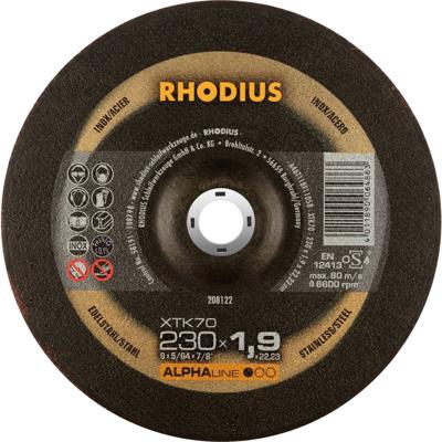 Rhodius 208122 Doorslijpschijf gebogen 230 mm 1 stuk(s) RVS, Staal