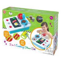 Playgo 2 in 1 keuken oven set met 27-delige speelset