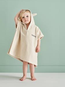 Badponcho baby personaliseerbaar Animal beige