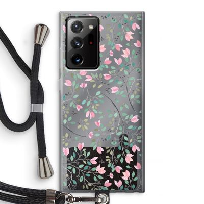 Sierlijke bloemen: Samsung Galaxy Note 20 Ultra / Note 20 Ultra 5G Transparant Hoesje met koord