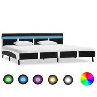 Bedframe met LED kunstleer zwart 180x200 cm