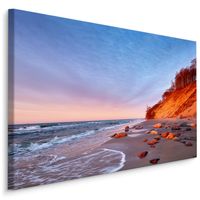 Schilderij - Kliffen en strand, multi-gekleurd, wanddecoratie - thumbnail