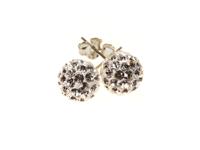 Karma Oorbellen Crystal Ball White Zilver | 6 mm