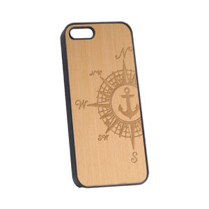 Telefoonhoesje met Houten inleg en Lasered Wood Inlay Kunststof/Elm Wood Telefoonhoesjes