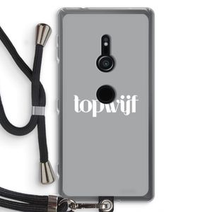 Topwijf Grijs Wit: Sony Xperia XZ2 Transparant Hoesje met koord