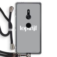 Topwijf Grijs Wit: Sony Xperia XZ2 Transparant Hoesje met koord