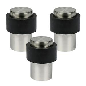 Benson Deurstopper - 3x - zilverkleurig - met schroef montage - H4 x D3 cm - deurbuffer