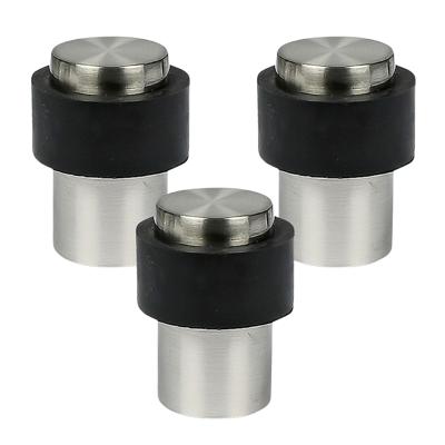 Benson Deurstopper - 3x - zilverkleurig - met schroef montage - H4 x D3 cm - deurbuffer