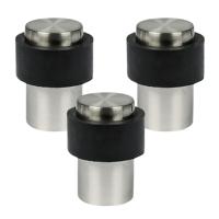 Benson Deurstopper - 3x - zilverkleurig - met schroef montage - H4 x D3 cm - deurbuffer Benson Deurstopper - 3x - zilverkleurig - met schroef montage - H4 x D3 cm - deurbuffer