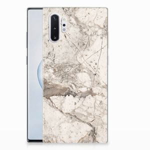 Samsung Galaxy Note 10 Plus TPU Siliconen Hoesje Marmer Beige