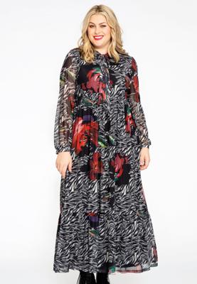 Yoek Jurk bow neck PAINTED | Zwart | Maat 58/60