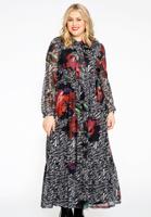 Yoek Jurk bow neck PAINTED | Zwart | Maat 54/56
