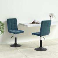 Eetkamerstoelen draaibaar 2 st fluweel blauw