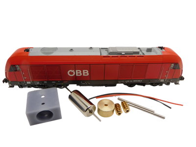 micromotor NF056C motor ombouwset voor Fleischmann BR 223, BR 253, ER20, DE2000, Re 450, u.a.