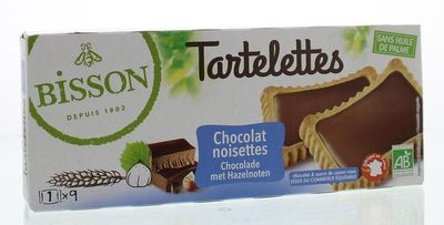 Gevulde hazelnoot chocolade tartelettes bio