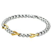 Armband Gourmetschakel geelgoud-zilveren kern 8,5 mm 19 cm