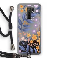 Flowers with blue leaves: Xiaomi Redmi 9 Transparant Hoesje met koord