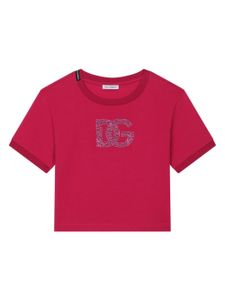 Dolce & Gabbana Kids t-shirt à logo strassé - Rouge