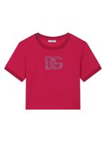 Dolce & Gabbana Kids t-shirt à logo strassé - Rouge - thumbnail