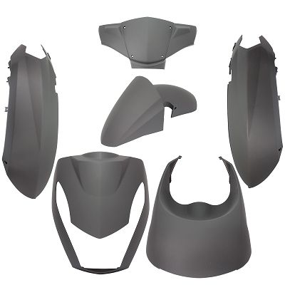 Edge Plaatset 6-delig voor peugeot kisbee 2t/4t - mat zwart
