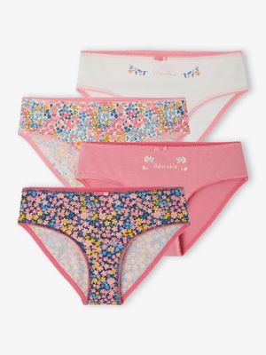 Set van 4 magnoliaslipjes voor meisjes van biokatoen pioenroos