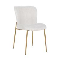 Eetkamerstoel Odessa White Bouclé Brushed Gold