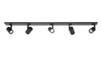 Highlight Spot HALO 5 lichts balk L 118 cm zwart
