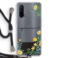 Gele bloemen: OnePlus Nord CE 5G Transparant Hoesje met koord - thumbnail